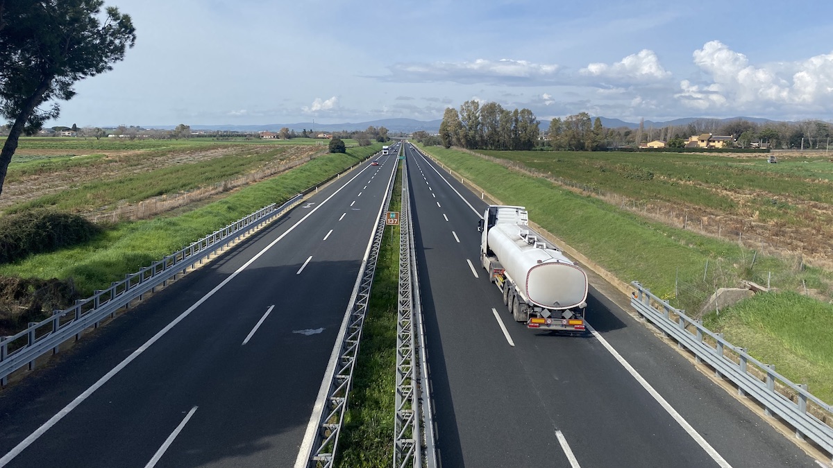 Looking down on the A12 motorway