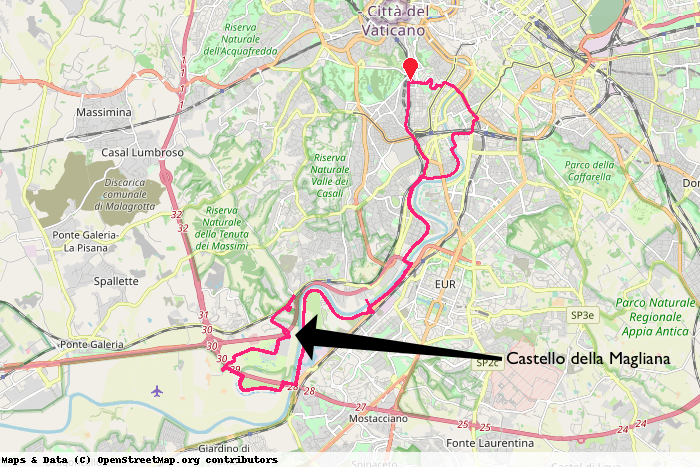 Route map and location of the castello