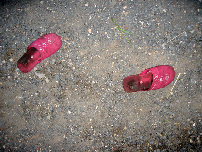 Two red slippers