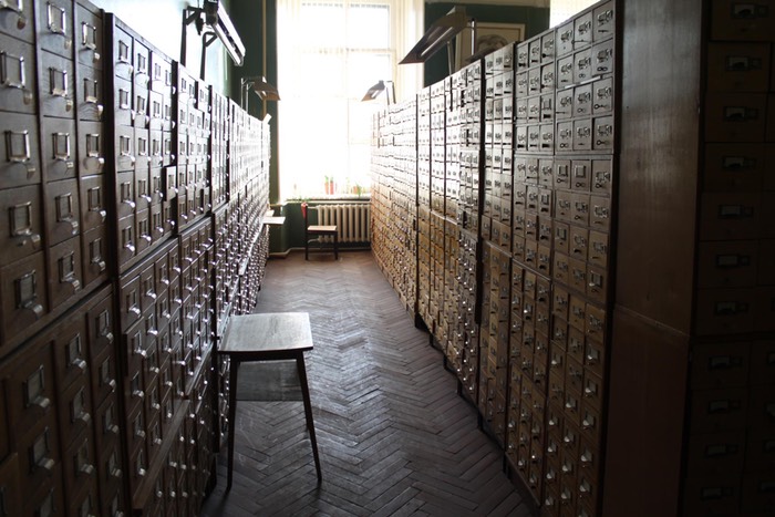 Petr Kosina's photo of the library card catalogue at the Vavilov Institute