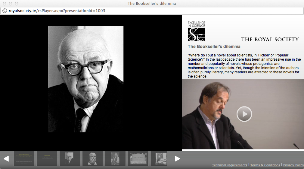 Screenshot of a Royal Society video