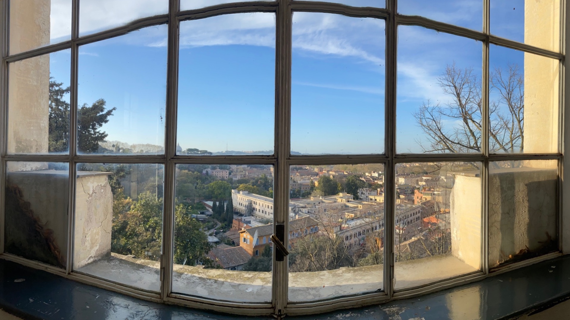Panorama through one of the studio windows