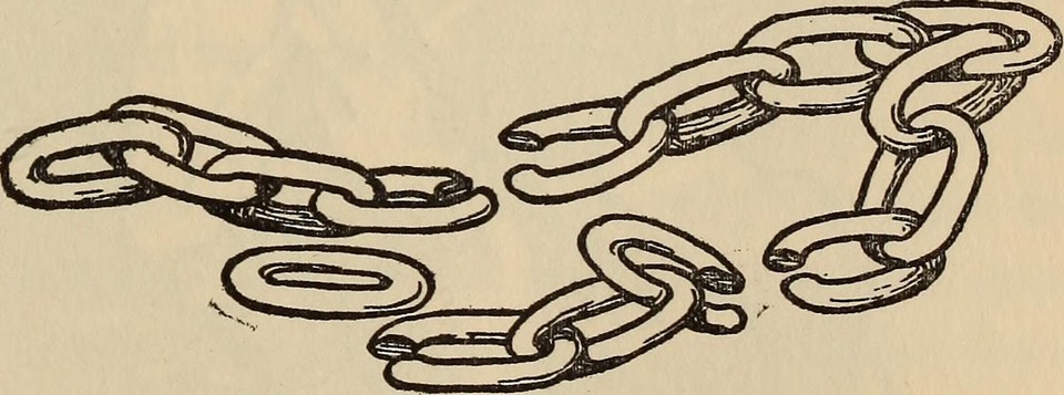 Drawing of a broken chain