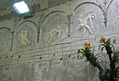 Supposedly erotic reliefs of couples in the Temple of the Sun at La Mortella on Ischia