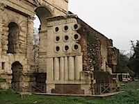 Wider view of the Baker's Tomb, showing mysterious cylindrical holes